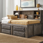 Hillside Twin Storage Daybed in Distressed Grey