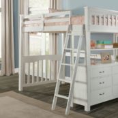 Kenwood Full Size Loft Bed in Distressed White