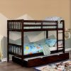 Emmy Mission Style Twin over Twin Bunk Bed in Dark Walnut - ROOM