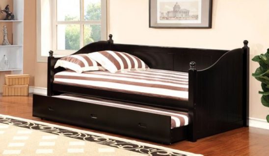 Wally Twin Size Daybed with Trundle in Black