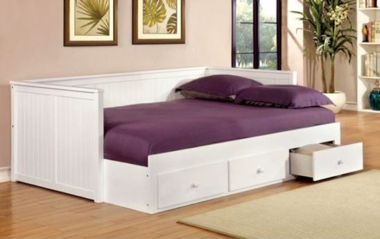 Wolfe Full Size Daybed with Underbed Storage in White