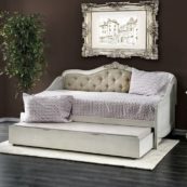 Bellina Twin Size Tufted Daybed in Antique White
