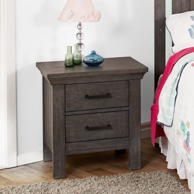 Cleo 2 Drawer Nightstand (Vintage White & Distressed Grey) Kids
