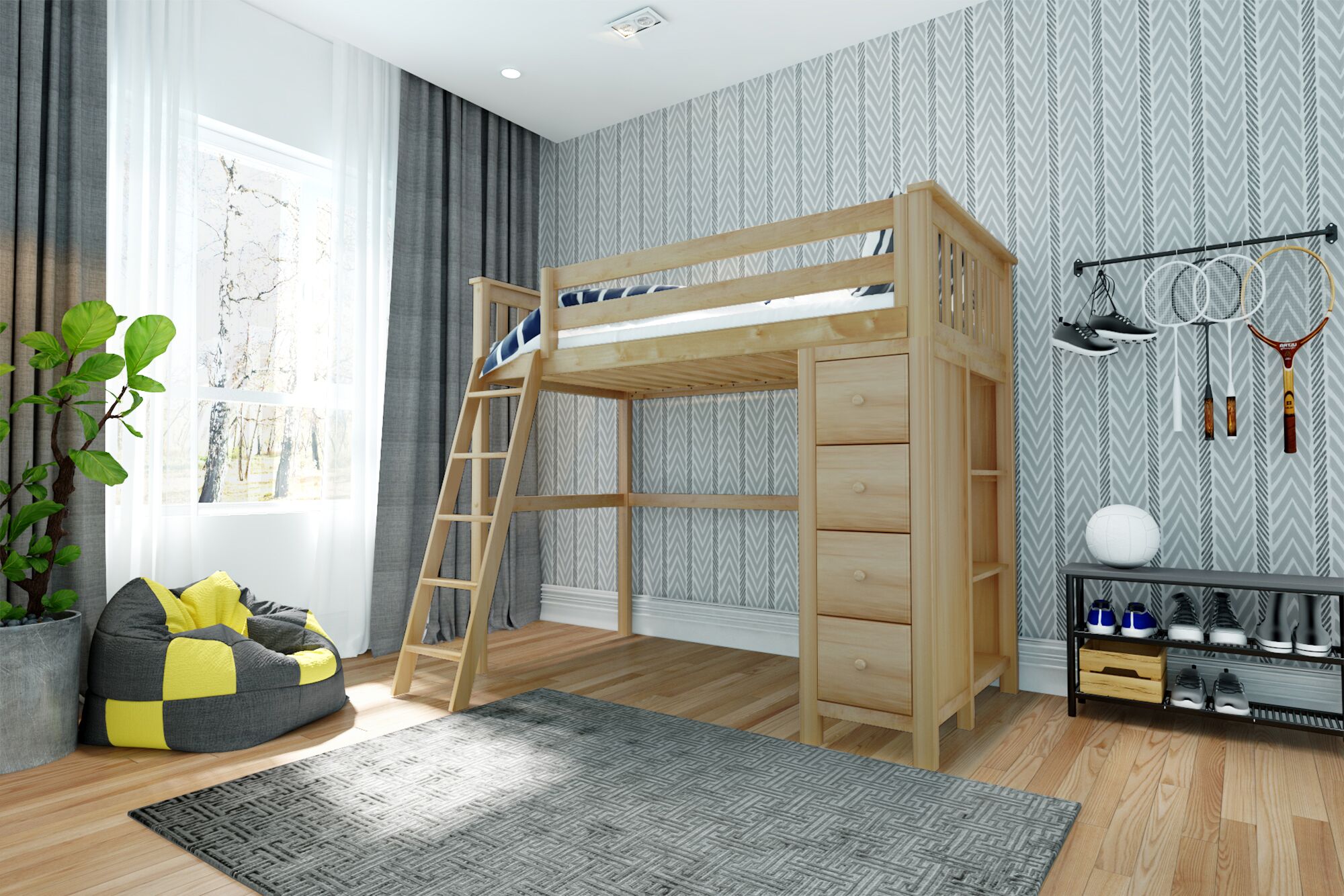 all in one loft bed