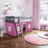 jackpot york loft bed grey with pink tent