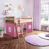 jackpot york loft bed natural with pink tent