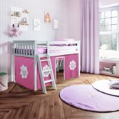 jackpot york loft bed white with pink tent
