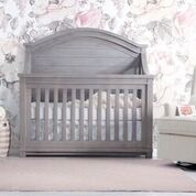 Roman Curved Panel Convertible Crib in Washed Grey