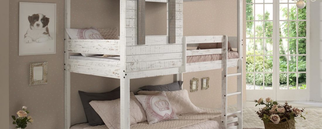 Darci Twin over Twin Bunk Bed Rustic White