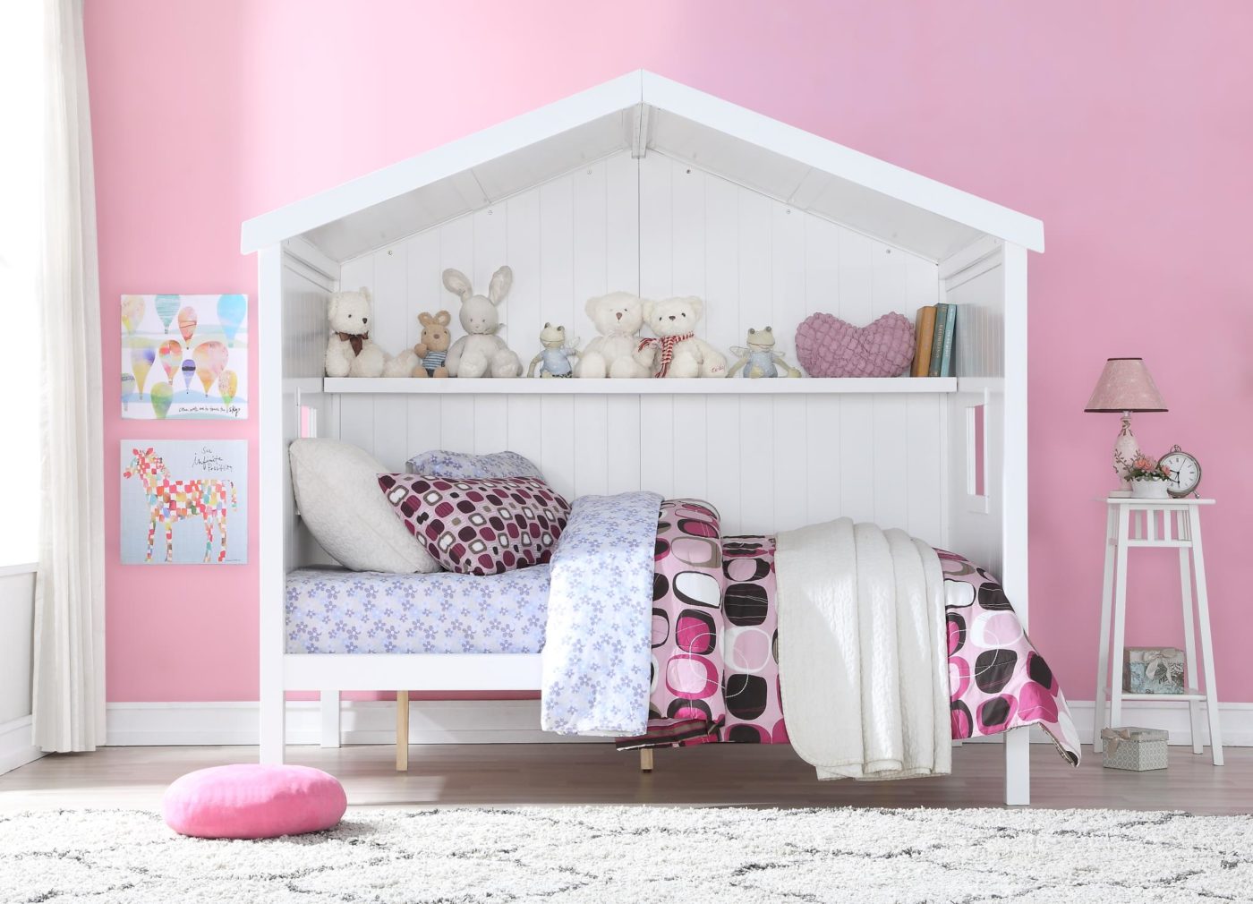 London Full Size Cottage Bed in White – Kids Furniture In Los Angeles