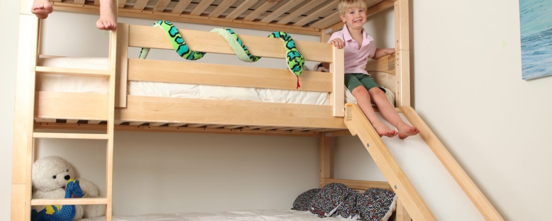 Maxtrix Twin Triple Bunk Bed with Ladder and Slide 1