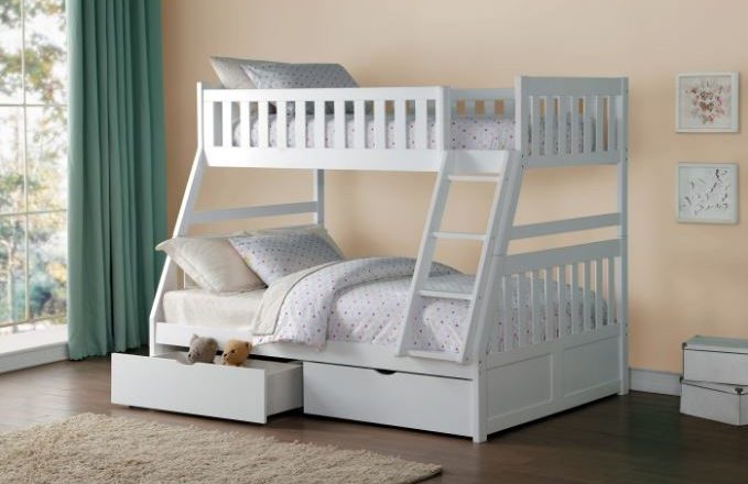 Belden Twin over Full Bunk Bed with Drawers in White