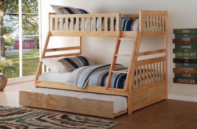 Belden Twin over Full Bunk Bed with Trundle in Natural