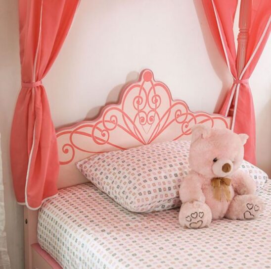 Princess Twin Size Canopy Bed Kids Furniture In Los Angeles