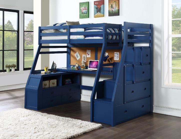Jay Twin Size Loft Bed With Staircase, Jay Furniture Bunk Beds