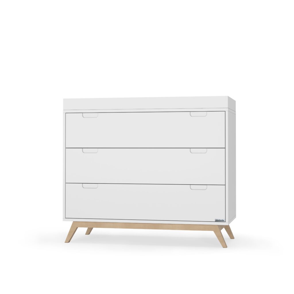 3 Drawer Dresser (White & White/Natural) Kids Furniture In Los Angeles